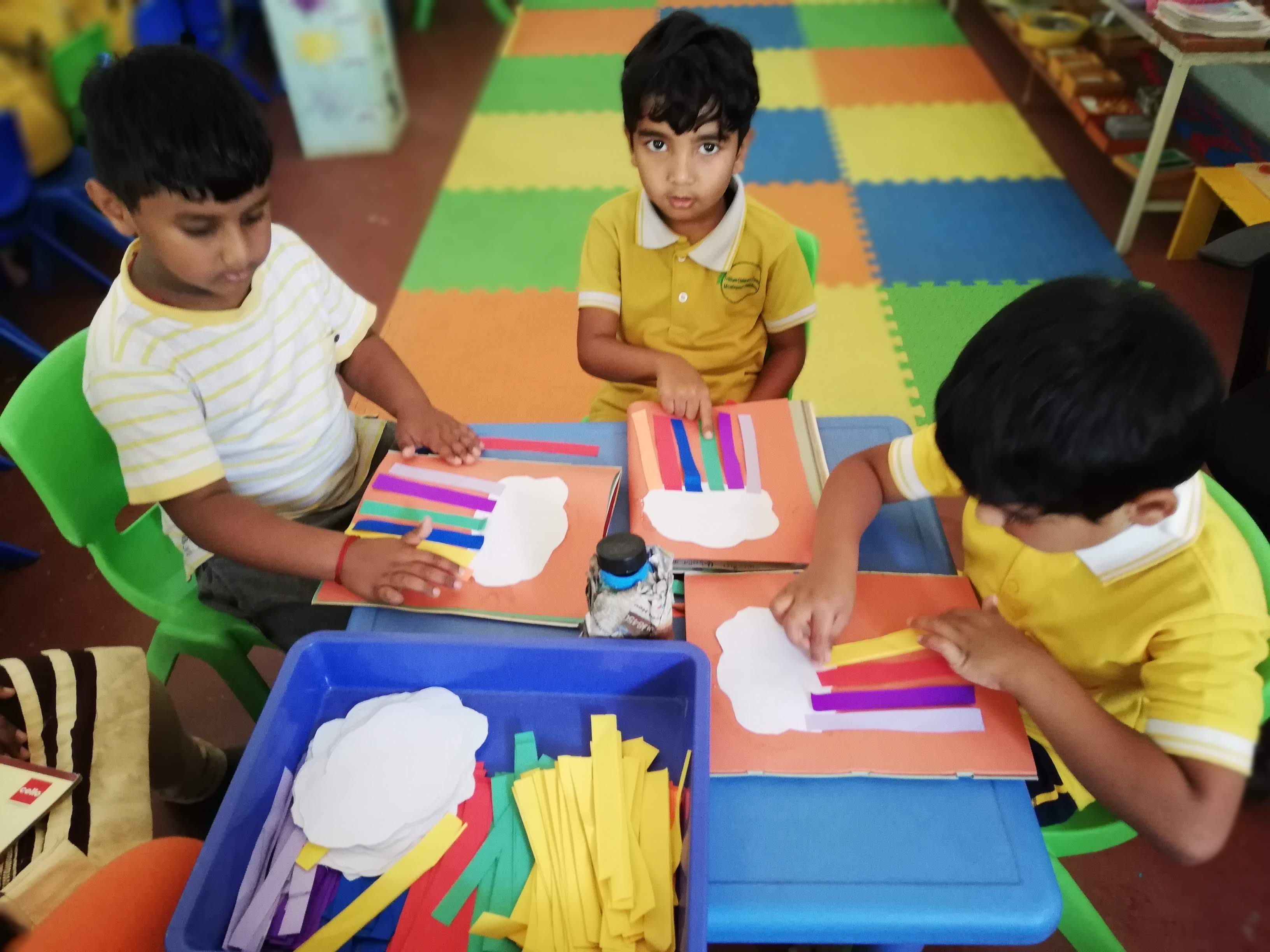 Child making rainbow