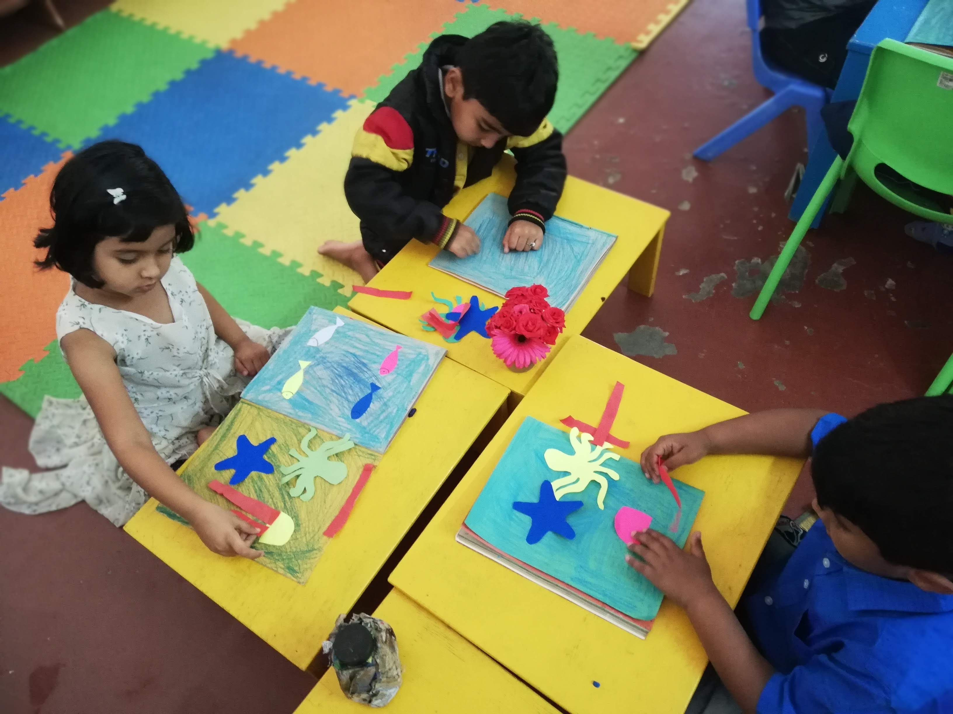 Child learning about sea animals