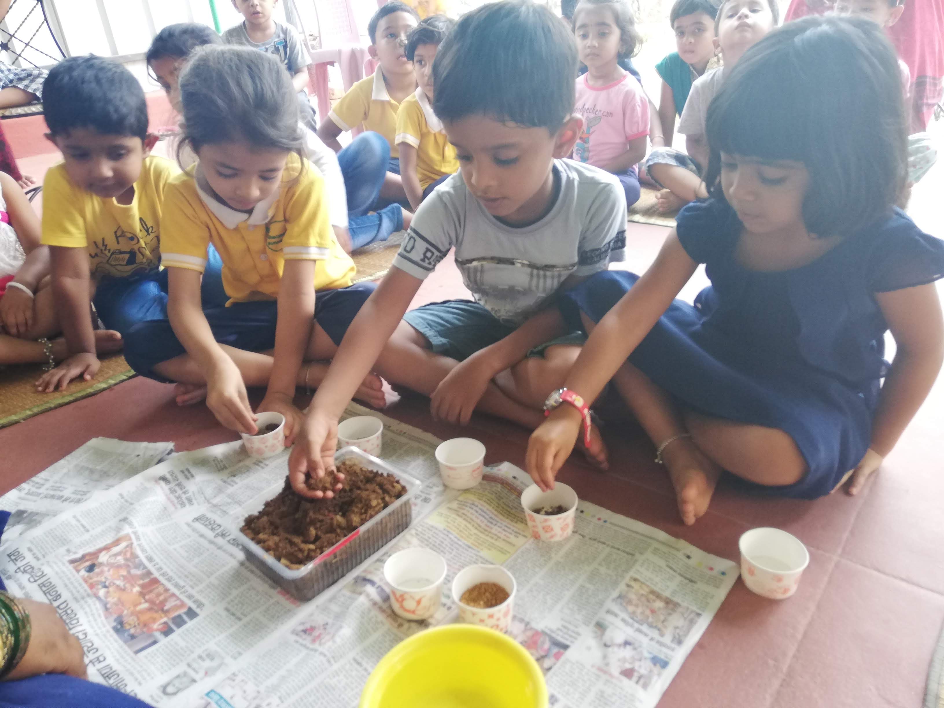 Child learning about Seed Germination