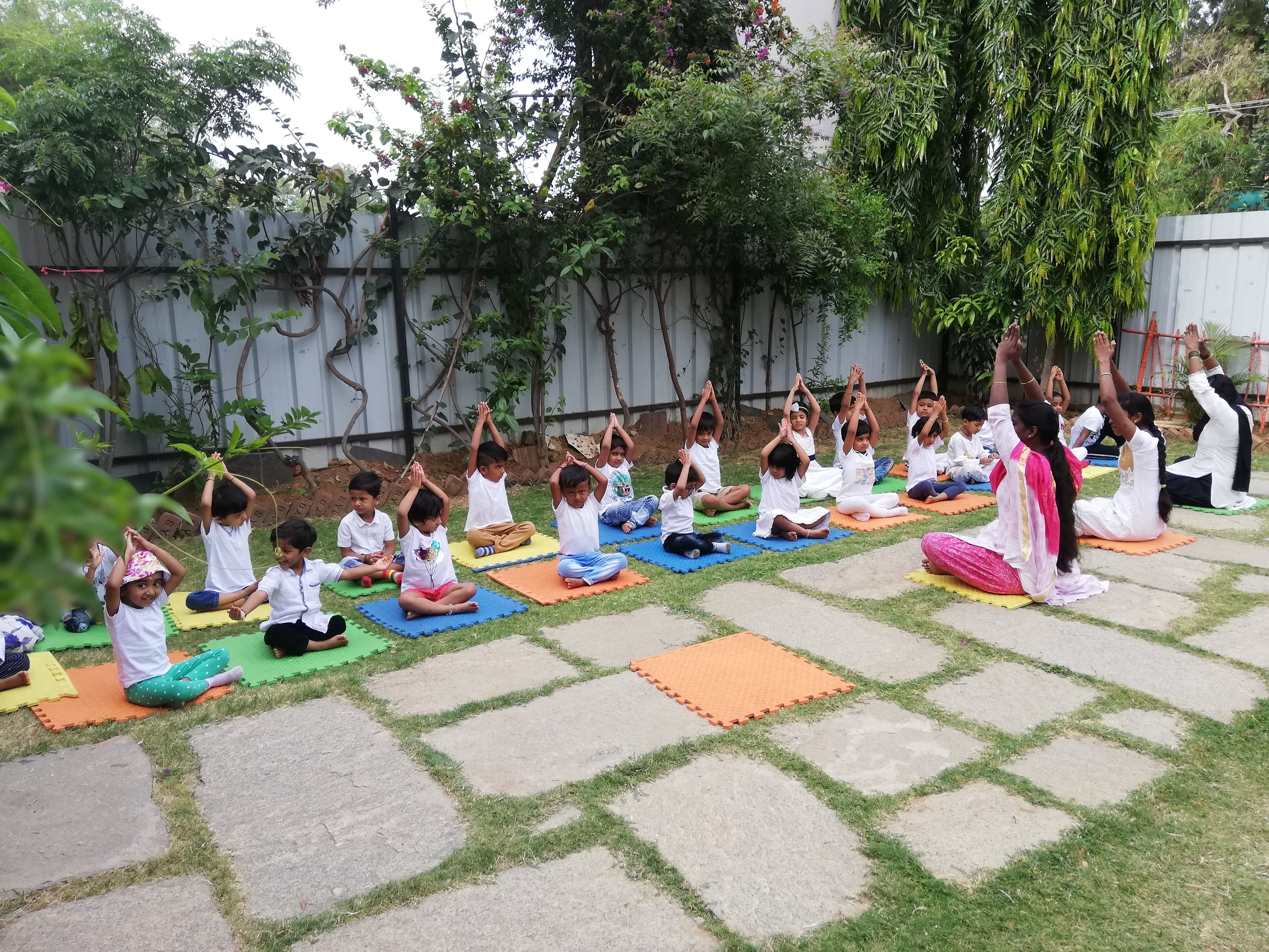 Kids doing Yoga