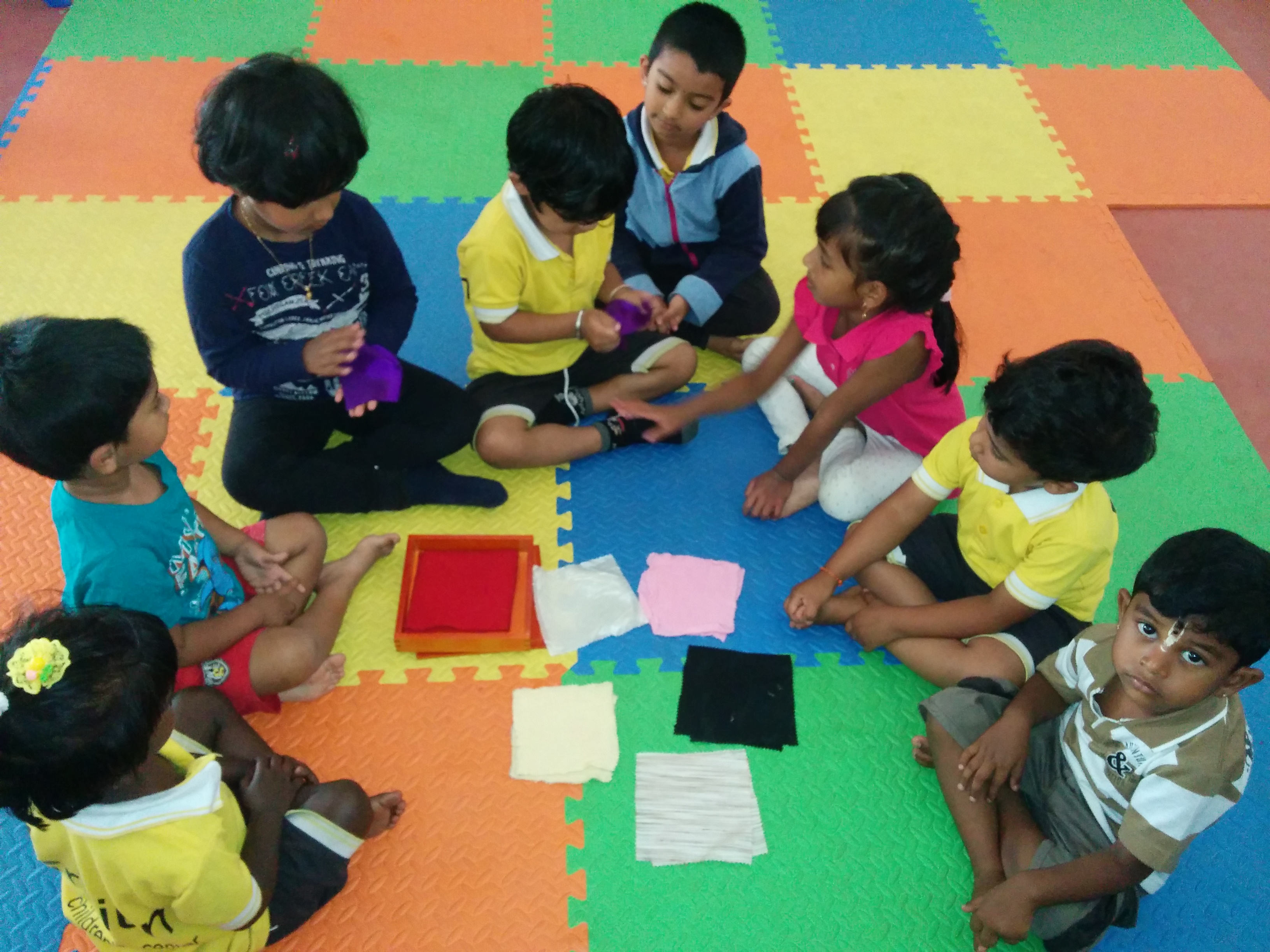 Kids learning Origami